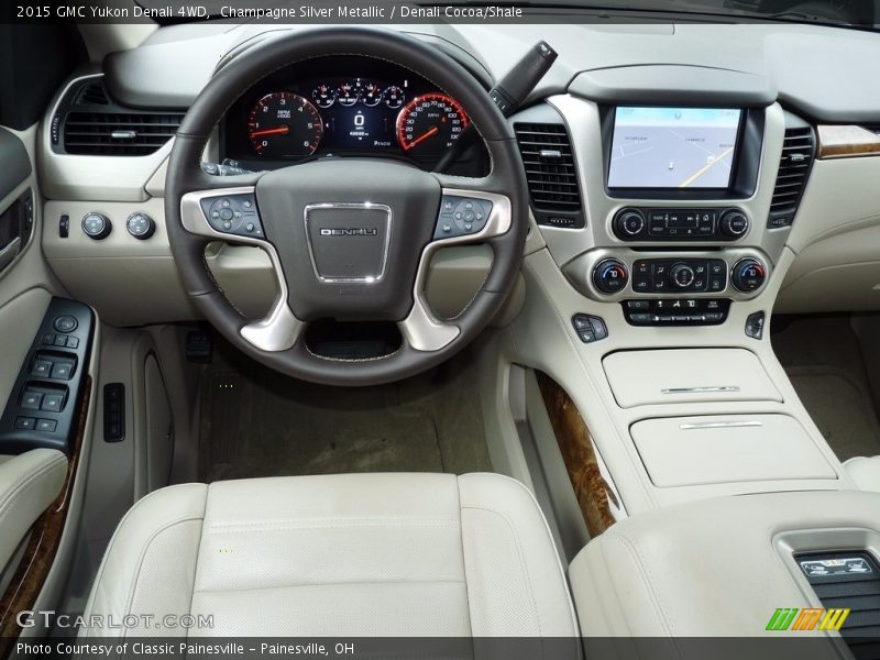 Champagne Silver Metallic / Denali Cocoa/Shale 2015 GMC Yukon Denali 4WD