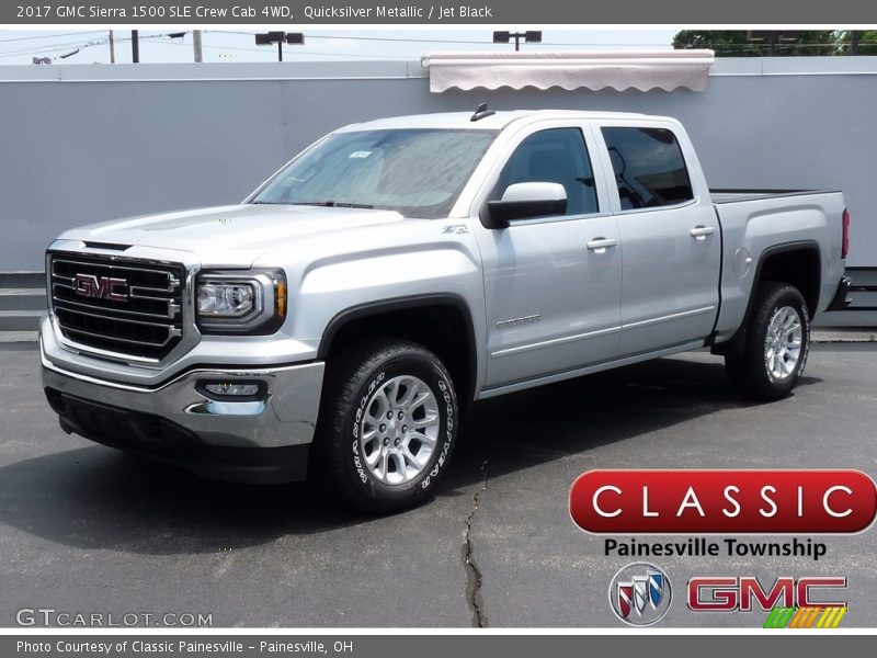 Quicksilver Metallic / Jet Black 2017 GMC Sierra 1500 SLE Crew Cab 4WD