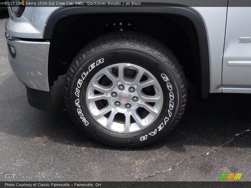 Quicksilver Metallic / Jet Black 2017 GMC Sierra 1500 SLE Crew Cab 4WD