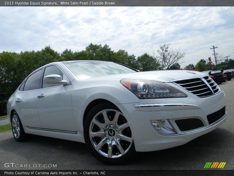White Satin Pearl / Saddle Brown 2013 Hyundai Equus Signature