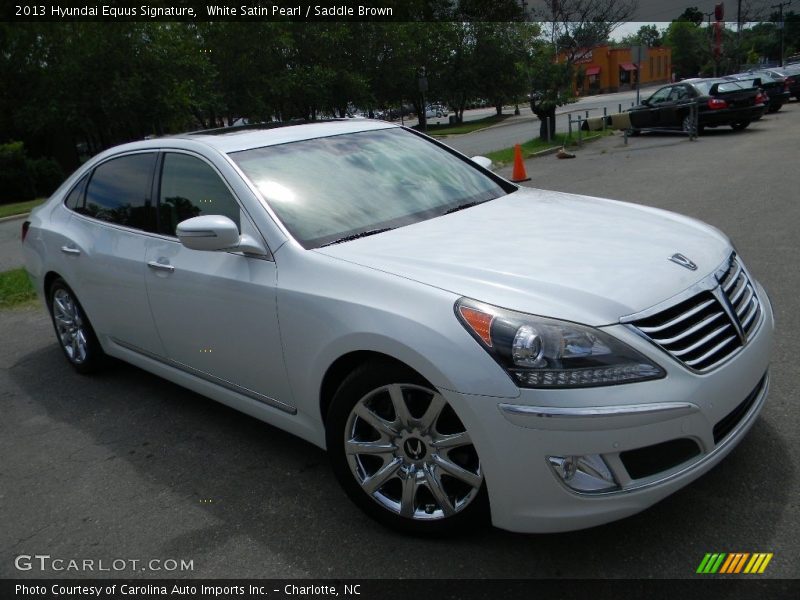 White Satin Pearl / Saddle Brown 2013 Hyundai Equus Signature