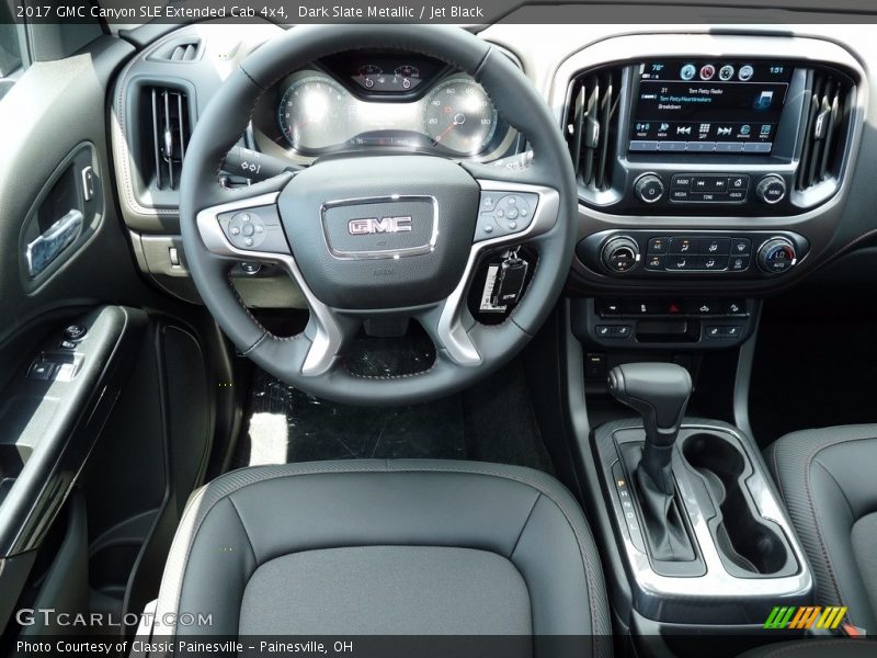 Dark Slate Metallic / Jet Black 2017 GMC Canyon SLE Extended Cab 4x4