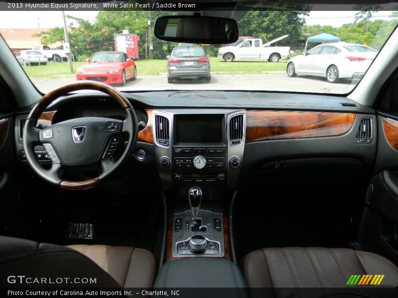 White Satin Pearl / Saddle Brown 2013 Hyundai Equus Signature