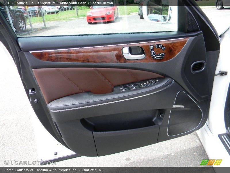 White Satin Pearl / Saddle Brown 2013 Hyundai Equus Signature