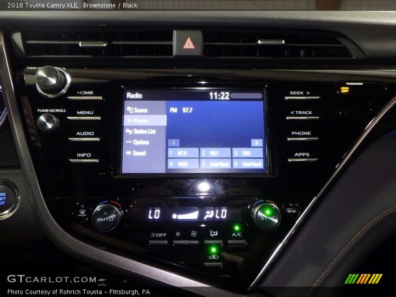 Controls of 2018 Camry XLE