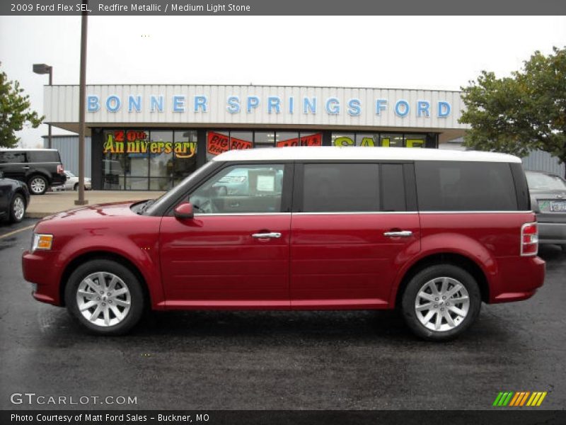 Redfire Metallic / Medium Light Stone 2009 Ford Flex SEL