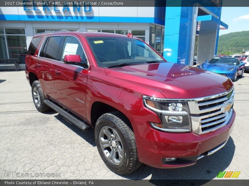 Siren Red Tintcoat / Cocoa/Dune 2017 Chevrolet Tahoe LT 4WD