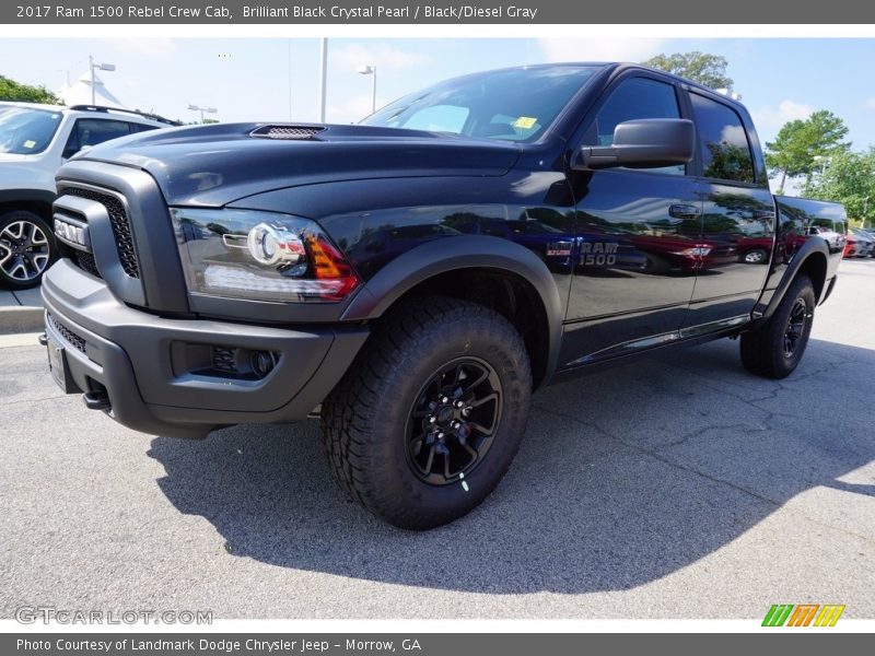 Brilliant Black Crystal Pearl / Black/Diesel Gray 2017 Ram 1500 Rebel Crew Cab