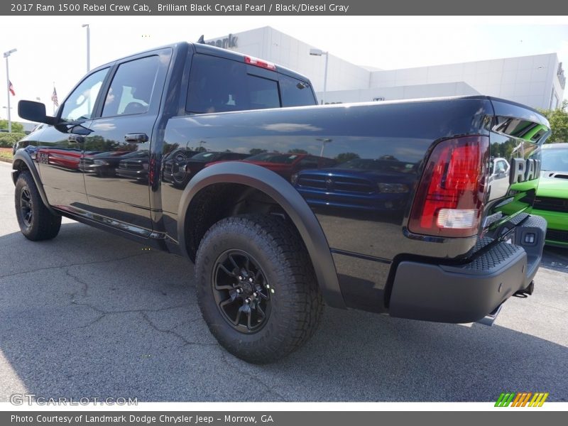 Brilliant Black Crystal Pearl / Black/Diesel Gray 2017 Ram 1500 Rebel Crew Cab