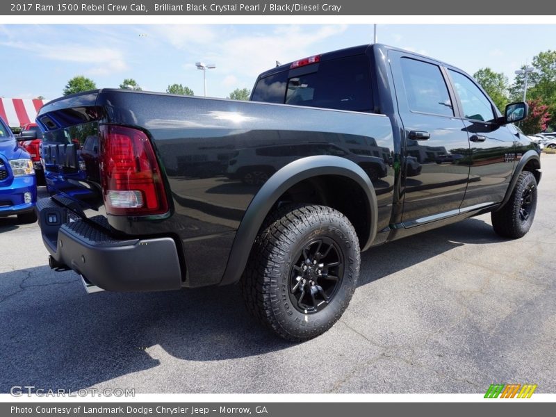 Brilliant Black Crystal Pearl / Black/Diesel Gray 2017 Ram 1500 Rebel Crew Cab