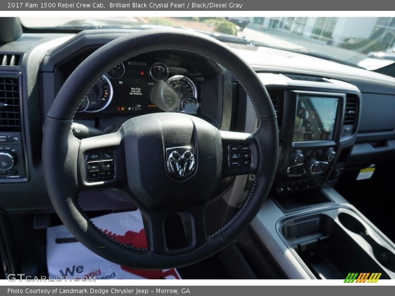 Brilliant Black Crystal Pearl / Black/Diesel Gray 2017 Ram 1500 Rebel Crew Cab