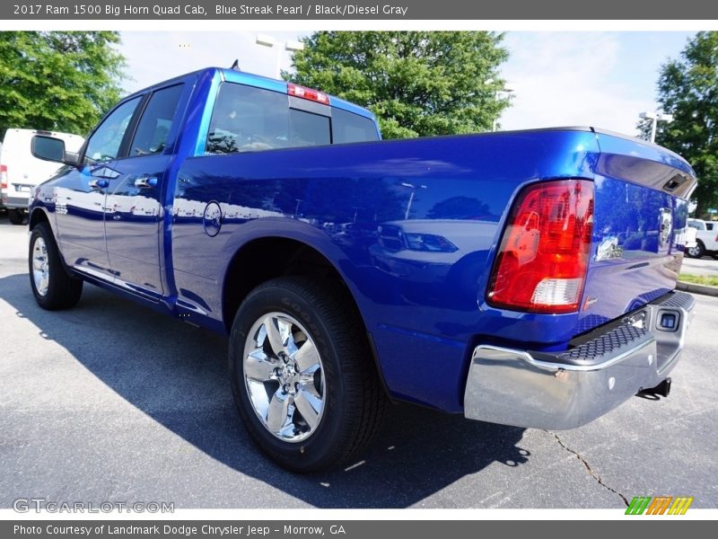 Blue Streak Pearl / Black/Diesel Gray 2017 Ram 1500 Big Horn Quad Cab