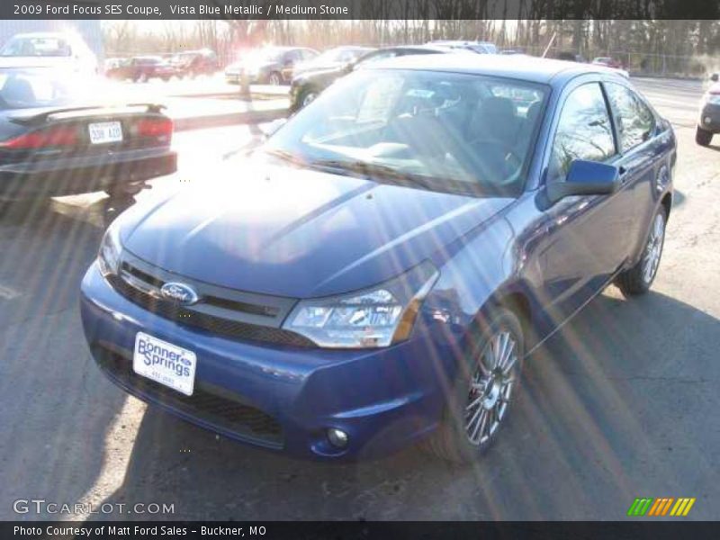 Vista Blue Metallic / Medium Stone 2009 Ford Focus SES Coupe