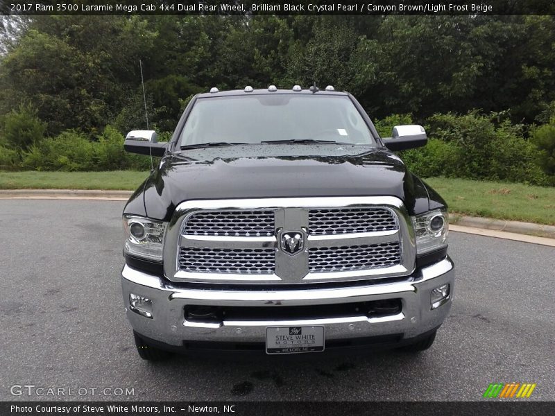 Brilliant Black Crystal Pearl / Canyon Brown/Light Frost Beige 2017 Ram 3500 Laramie Mega Cab 4x4 Dual Rear Wheel