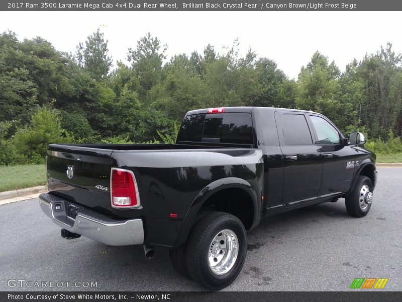 Brilliant Black Crystal Pearl / Canyon Brown/Light Frost Beige 2017 Ram 3500 Laramie Mega Cab 4x4 Dual Rear Wheel