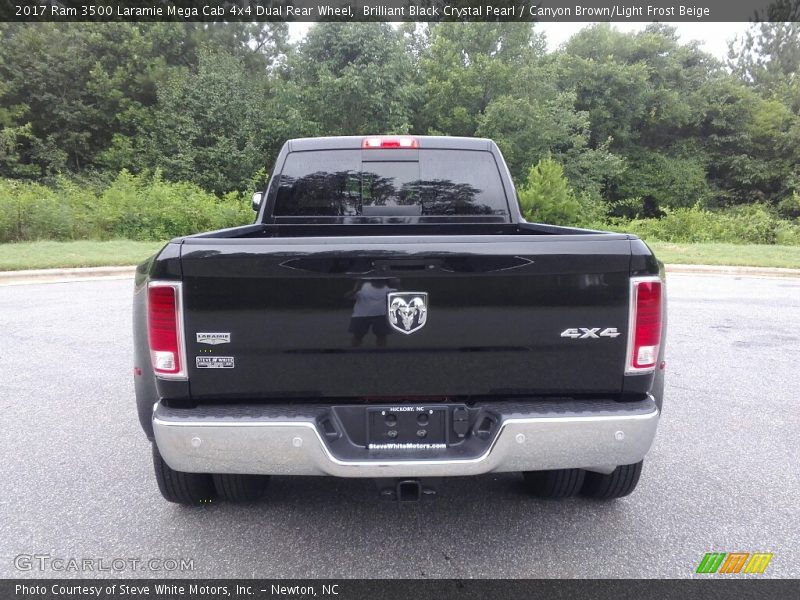 Brilliant Black Crystal Pearl / Canyon Brown/Light Frost Beige 2017 Ram 3500 Laramie Mega Cab 4x4 Dual Rear Wheel