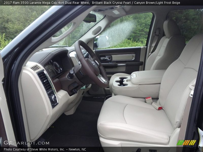 Brilliant Black Crystal Pearl / Canyon Brown/Light Frost Beige 2017 Ram 3500 Laramie Mega Cab 4x4 Dual Rear Wheel