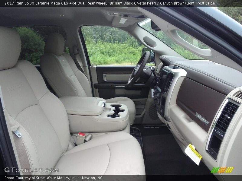 Brilliant Black Crystal Pearl / Canyon Brown/Light Frost Beige 2017 Ram 3500 Laramie Mega Cab 4x4 Dual Rear Wheel