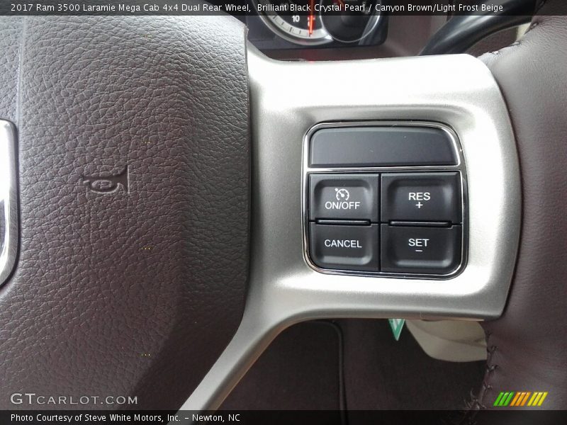 Brilliant Black Crystal Pearl / Canyon Brown/Light Frost Beige 2017 Ram 3500 Laramie Mega Cab 4x4 Dual Rear Wheel
