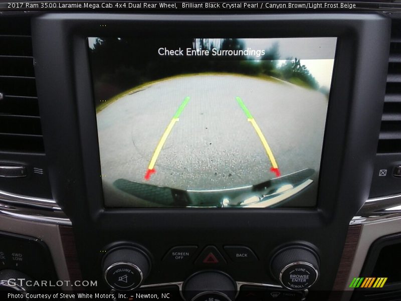 Brilliant Black Crystal Pearl / Canyon Brown/Light Frost Beige 2017 Ram 3500 Laramie Mega Cab 4x4 Dual Rear Wheel