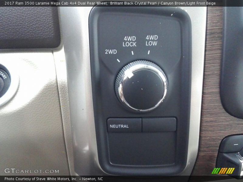 Brilliant Black Crystal Pearl / Canyon Brown/Light Frost Beige 2017 Ram 3500 Laramie Mega Cab 4x4 Dual Rear Wheel