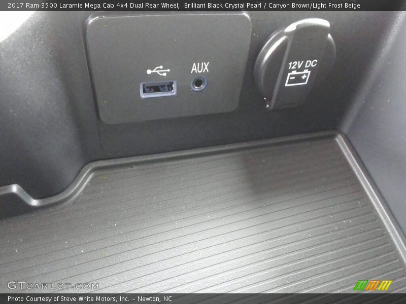 Brilliant Black Crystal Pearl / Canyon Brown/Light Frost Beige 2017 Ram 3500 Laramie Mega Cab 4x4 Dual Rear Wheel