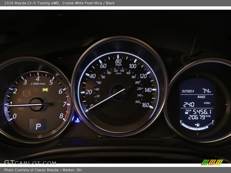 Crystal White Pearl Mica / Black 2016 Mazda CX-5 Touring AWD
