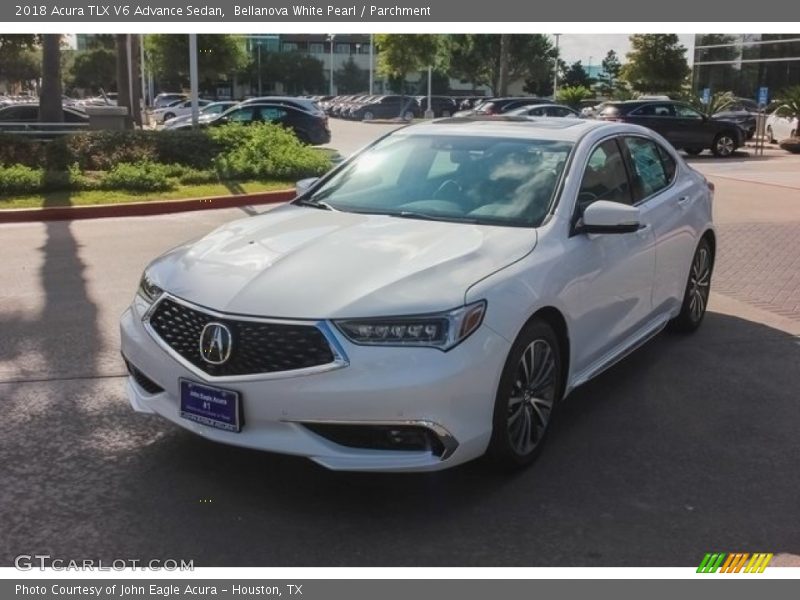 Bellanova White Pearl / Parchment 2018 Acura TLX V6 Advance Sedan