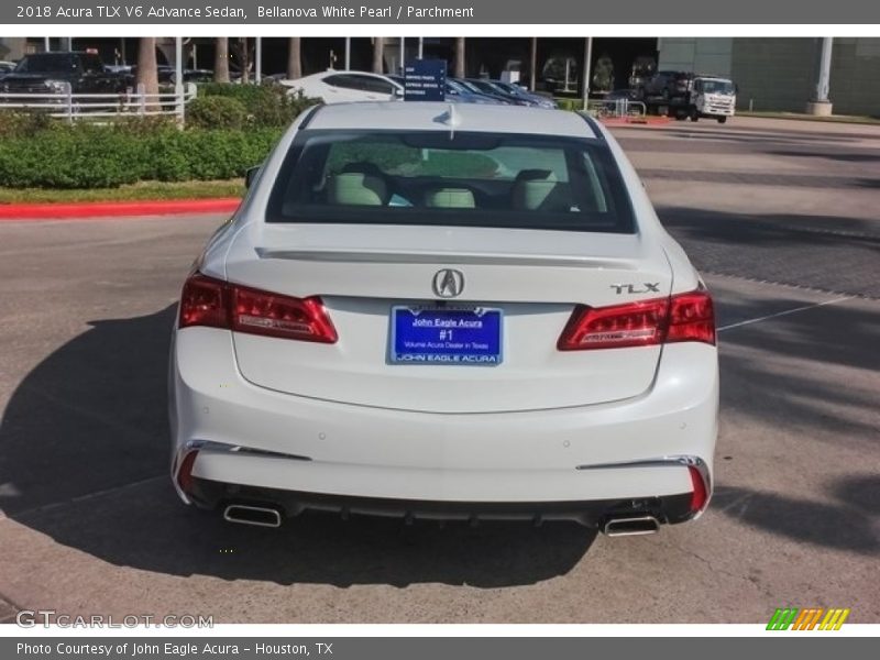 Bellanova White Pearl / Parchment 2018 Acura TLX V6 Advance Sedan