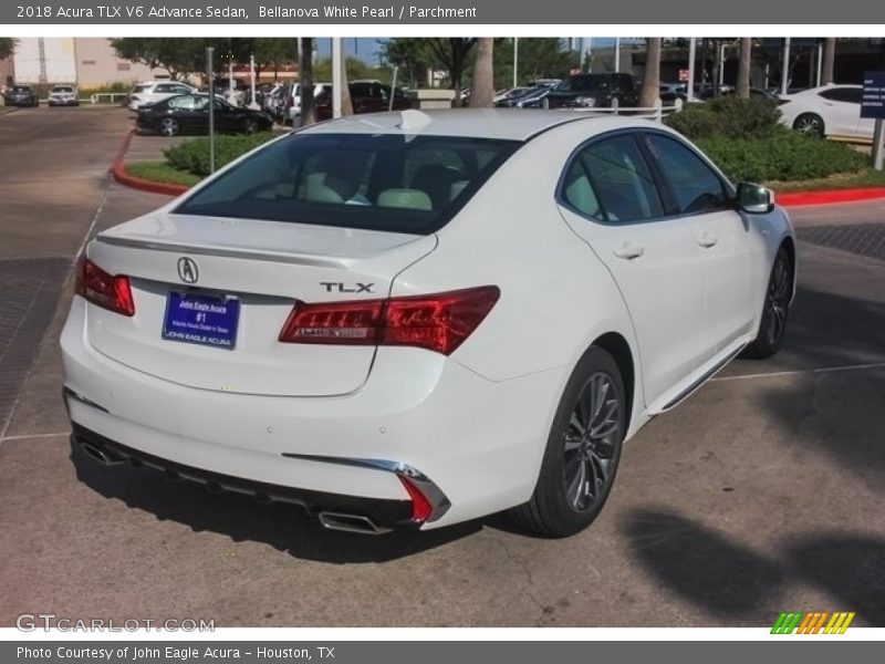 Bellanova White Pearl / Parchment 2018 Acura TLX V6 Advance Sedan