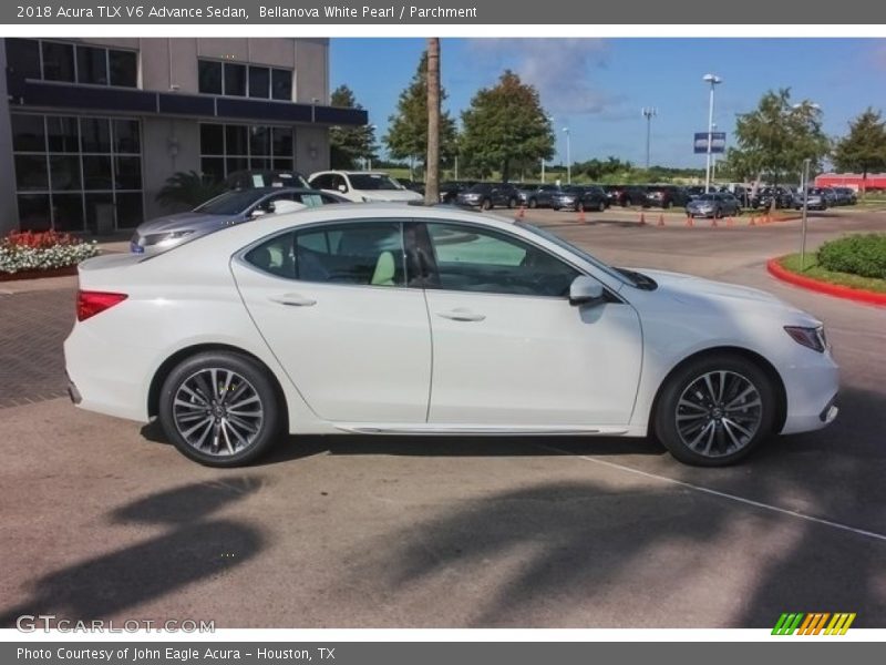 Bellanova White Pearl / Parchment 2018 Acura TLX V6 Advance Sedan