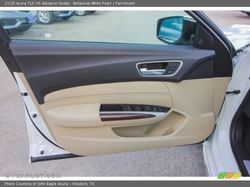 Bellanova White Pearl / Parchment 2018 Acura TLX V6 Advance Sedan