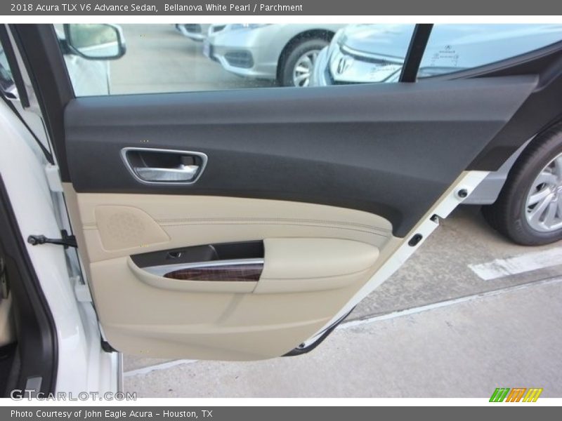 Bellanova White Pearl / Parchment 2018 Acura TLX V6 Advance Sedan