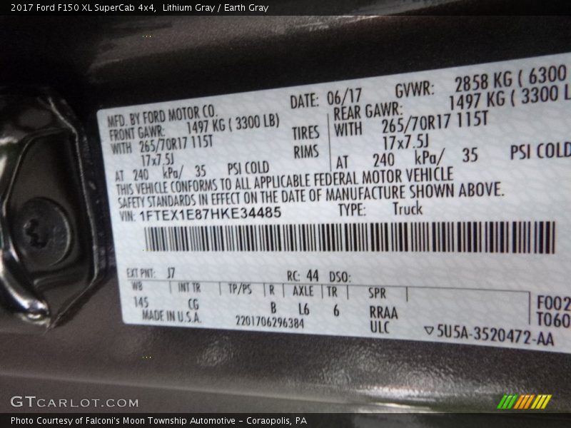 Lithium Gray / Earth Gray 2017 Ford F150 XL SuperCab 4x4