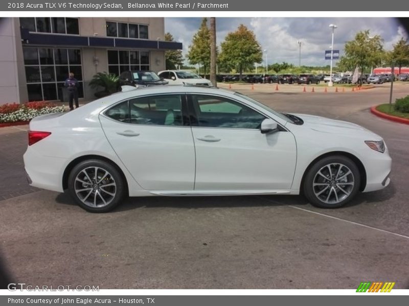 Bellanova White Pearl / Parchment 2018 Acura TLX V6 Technology Sedan