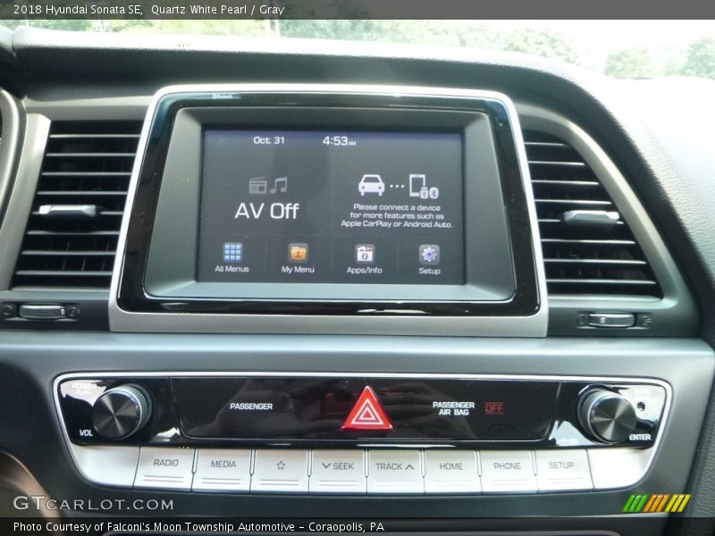 Quartz White Pearl / Gray 2018 Hyundai Sonata SE