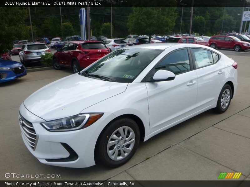 Quartz White Pearl / Black 2018 Hyundai Elantra SE