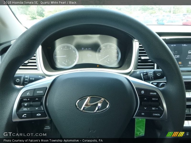 Quartz White Pearl / Black 2018 Hyundai Sonata SE