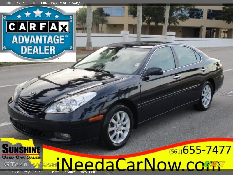 Blue Onyx Pearl / Ivory 2002 Lexus ES 300