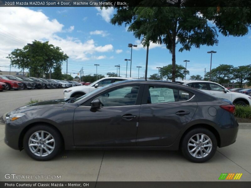 Machine Gray Metallic / Black 2018 Mazda MAZDA3 Sport 4 Door