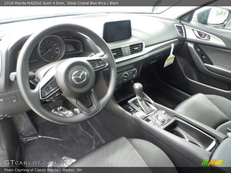 Deep Crystal Blue Mica / Black 2018 Mazda MAZDA3 Sport 4 Door