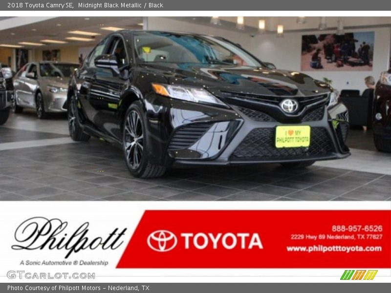 Midnight Black Metallic / Black 2018 Toyota Camry SE