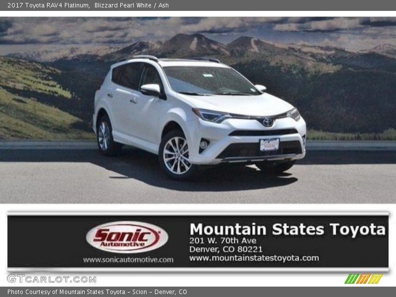 Blizzard Pearl White / Ash 2017 Toyota RAV4 Platinum
