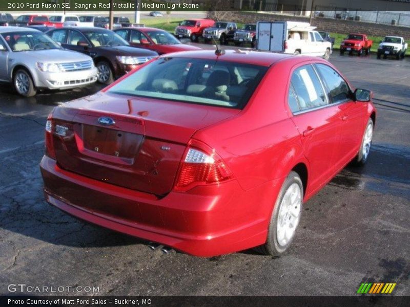 Sangria Red Metallic / Medium Light Stone 2010 Ford Fusion SE