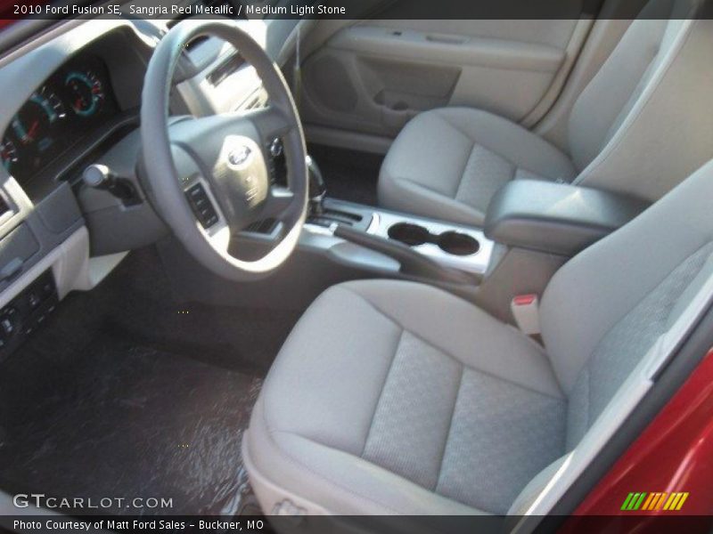 Sangria Red Metallic / Medium Light Stone 2010 Ford Fusion SE