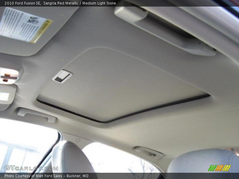 Sangria Red Metallic / Medium Light Stone 2010 Ford Fusion SE