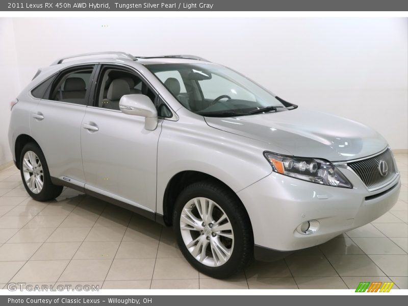 Tungsten Silver Pearl / Light Gray 2011 Lexus RX 450h AWD Hybrid