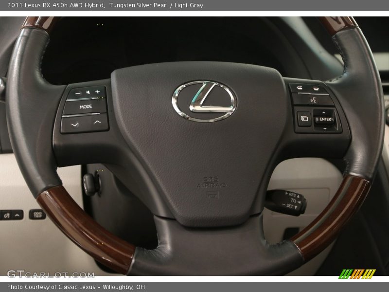 Tungsten Silver Pearl / Light Gray 2011 Lexus RX 450h AWD Hybrid