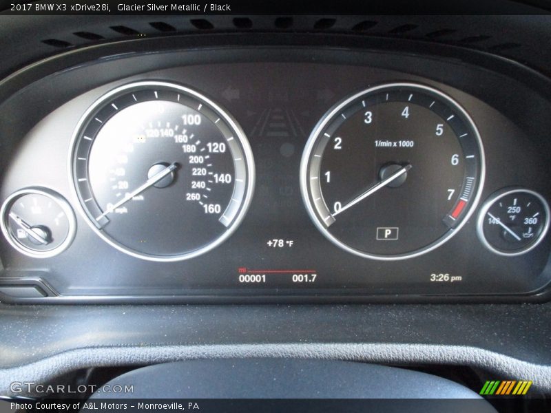 Glacier Silver Metallic / Black 2017 BMW X3 xDrive28i