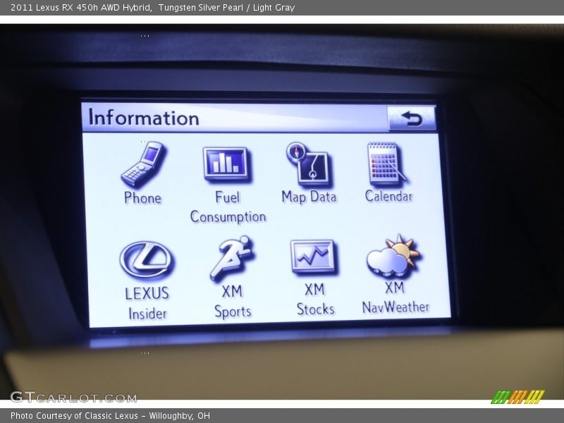 Tungsten Silver Pearl / Light Gray 2011 Lexus RX 450h AWD Hybrid